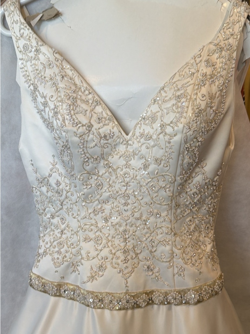 Christina Wu Ivory Beaded V-Neck Wedding Gown
